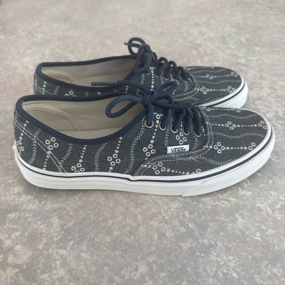 Vans Dark Blue Patterned Canvas Shoes